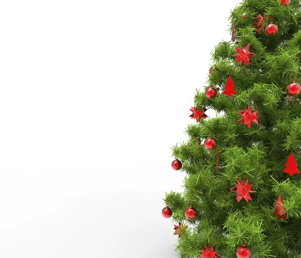 Weihnachtsbaum - rote Dekoration aus nächster Nähe — Stockfoto