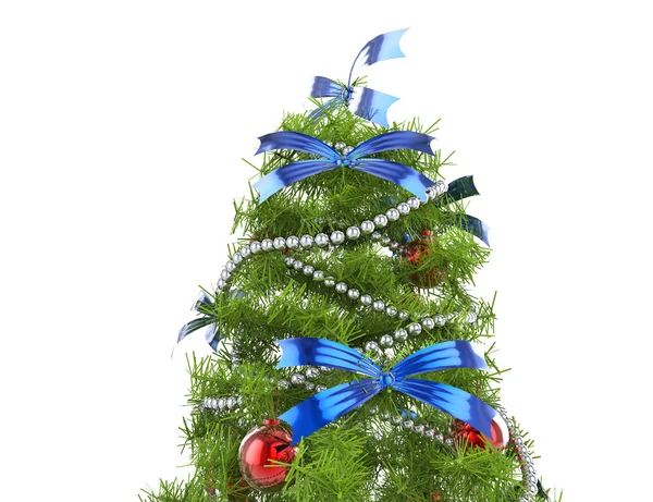 Albero di Natale con fiocchi blu — Foto Stock