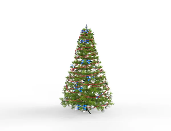Karácsonyfa piros gyöngyökkel — Stock Fotó