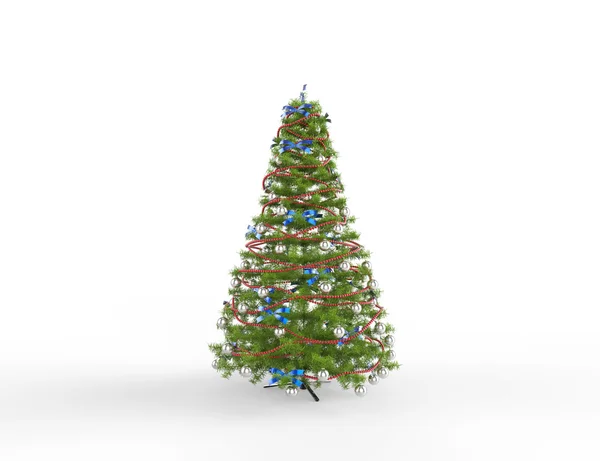 Weihnachtsbaum mit roten Perlen — Stockfoto