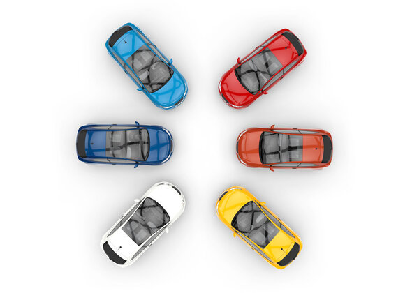 Cars In A Circle - Top View