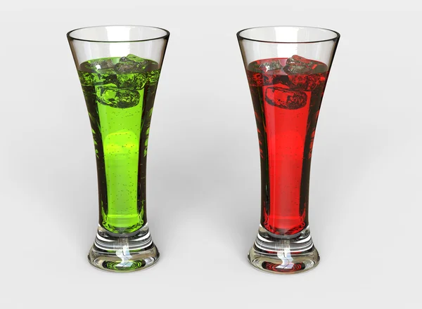 Green And Red Drinks — Stock Photo, Image