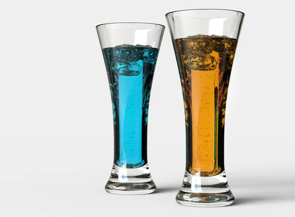 Bebidas Laranja Azul — Fotografia de Stock