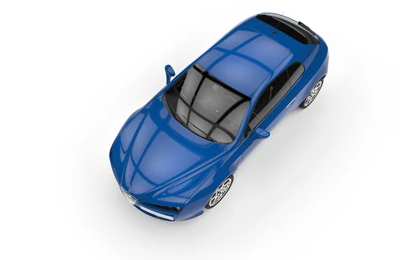 Carro azul vista superior 2 — Fotografia de Stock