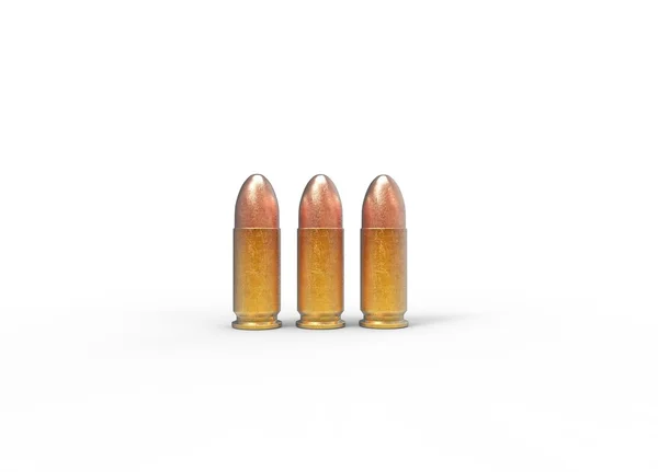 3 Pistol Bullets — Stock Photo, Image