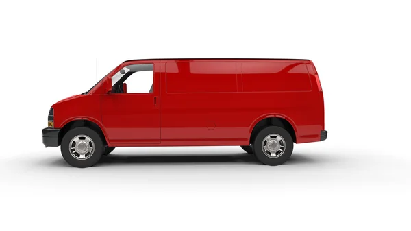 Vista lateral roja Van — Foto de Stock