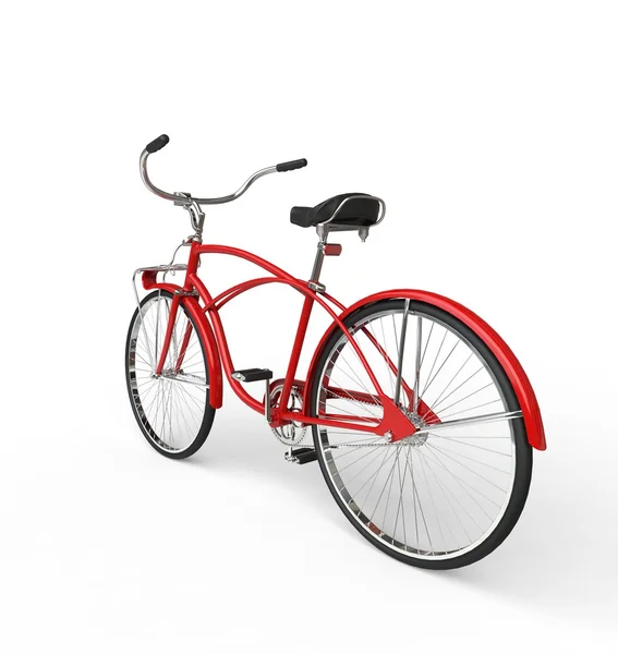 Czerwony rower starodawny - widok z tyłu — Zdjęcie stockowe
