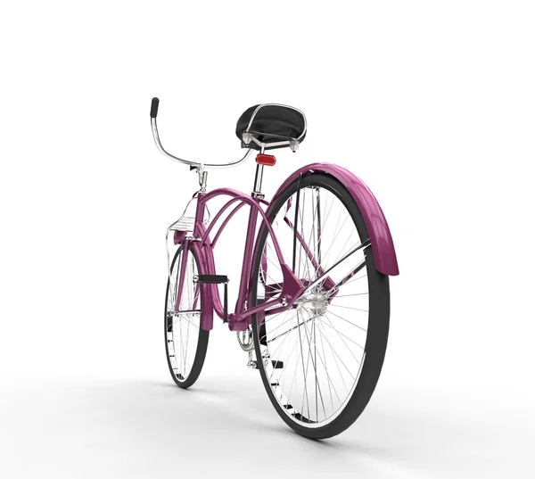 Różowy rower - widok z tyłu — Zdjęcie stockowe