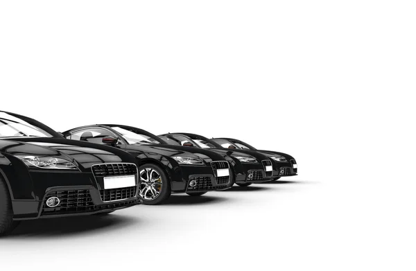 Sor fekete autók — Stock Fotó
