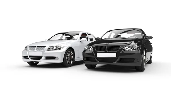 Black And White Cars — Stock Photo, Image