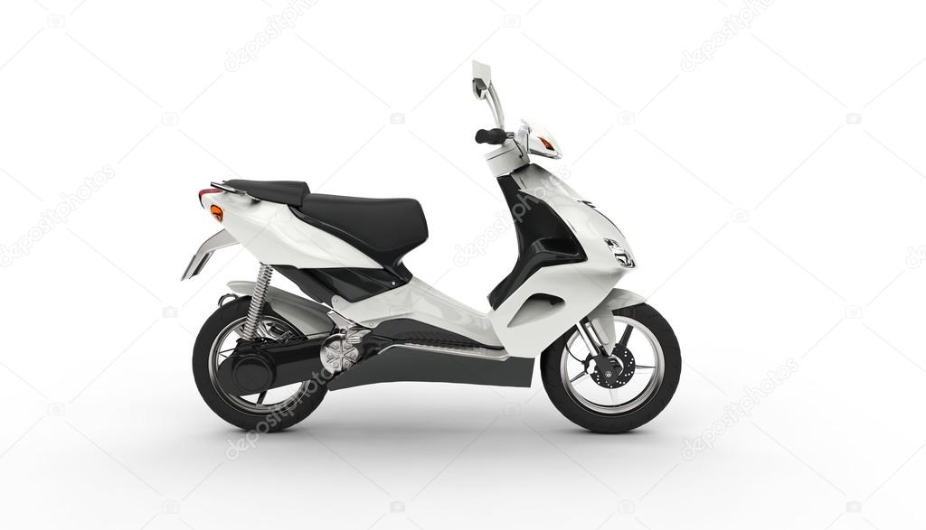 White Scooter - Left Side View
