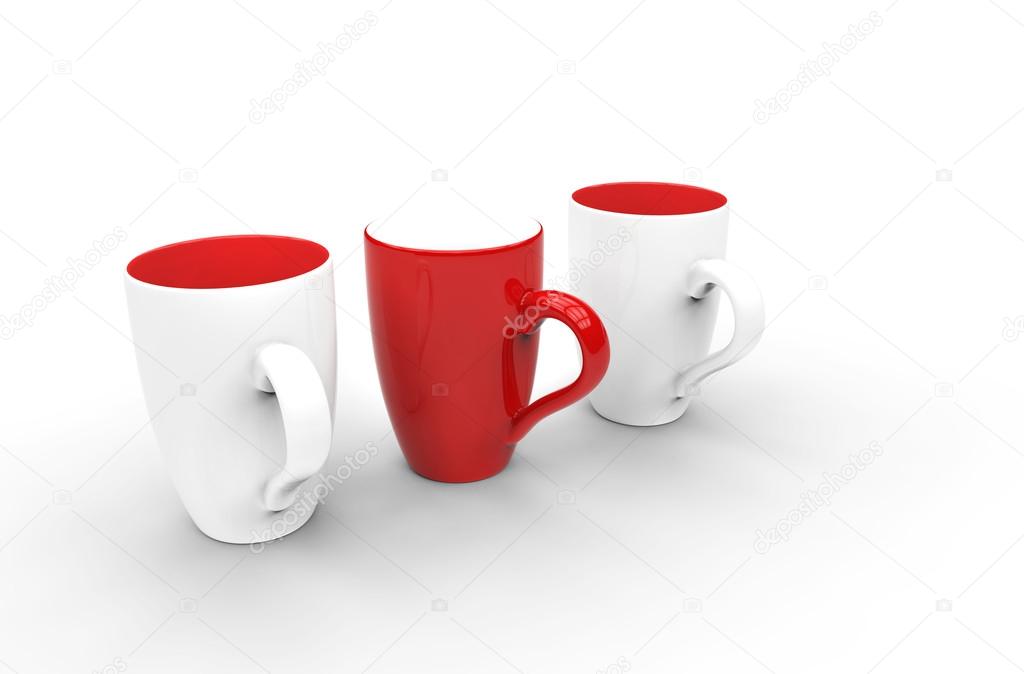 Red And White Coffee Mugs — Stock Photo © Trimitrius #83374912