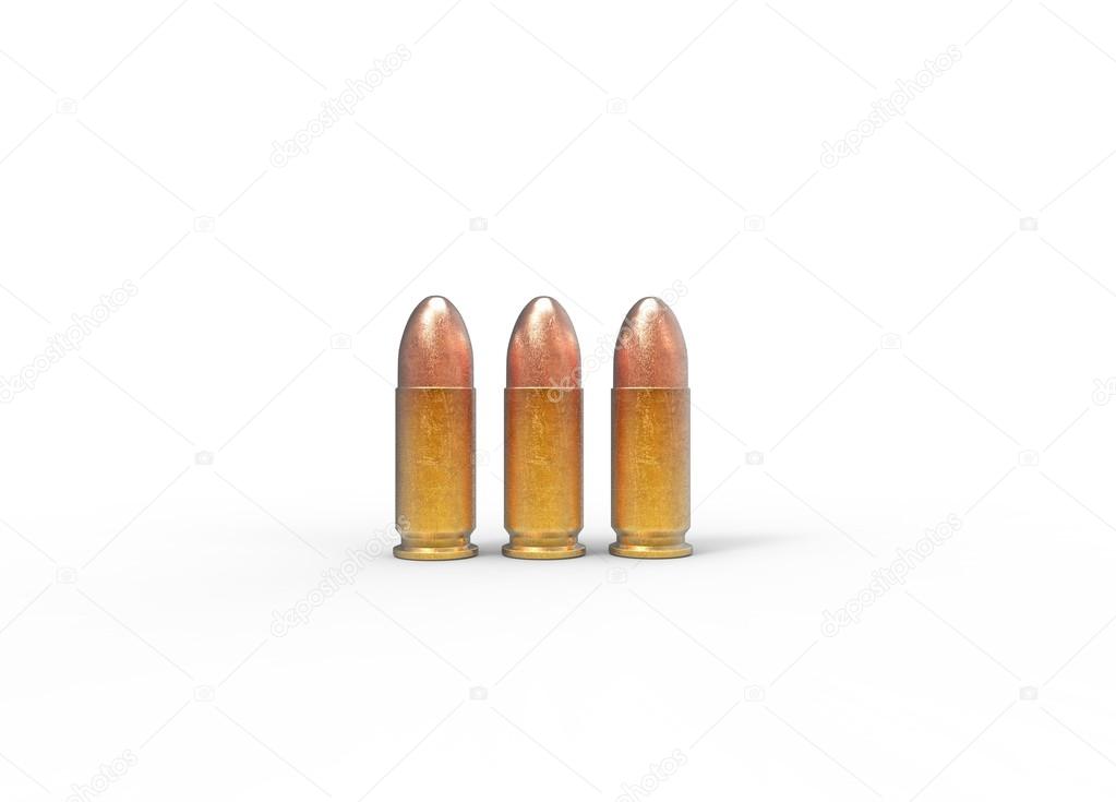 3 Pistol Bullets