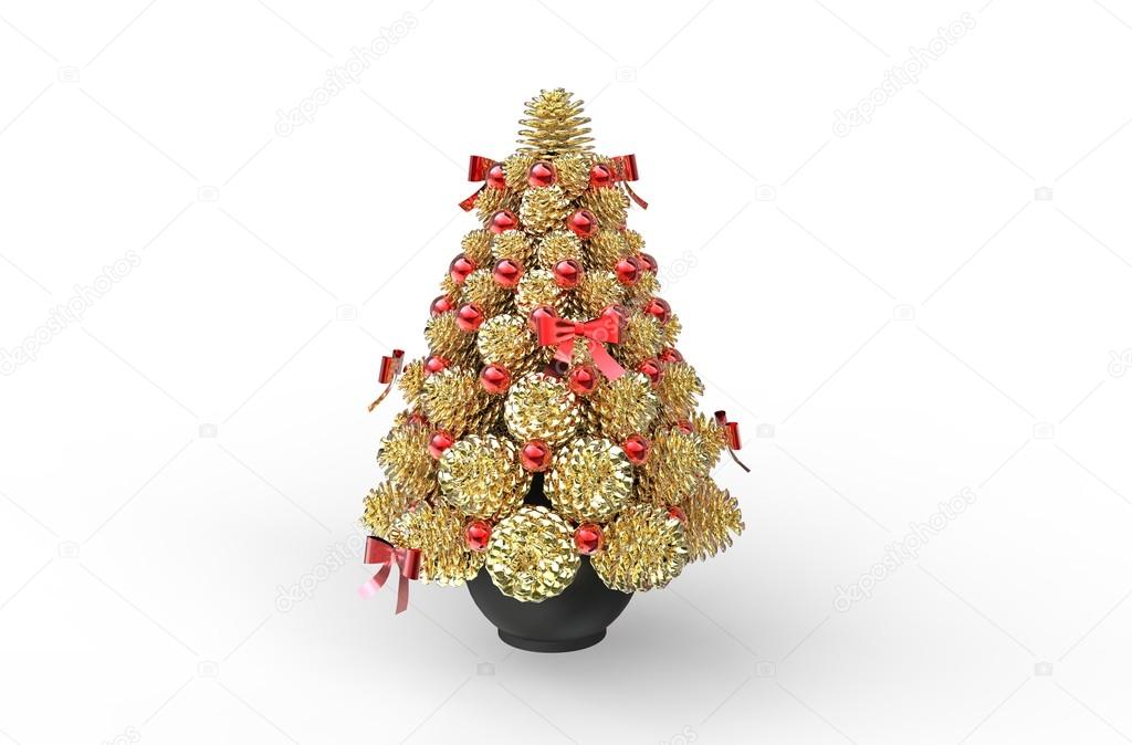 golden pine cones christmas decoration stock photo trimitrius