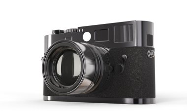 Siyah vintage tarzı dijital kamera - görüş açısı