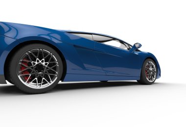 Koyu mavi Supercar - yan görünüm