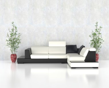 Aydınlık temiz modern oturma odası