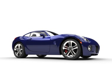 Koyu mavi hızlı şık araba