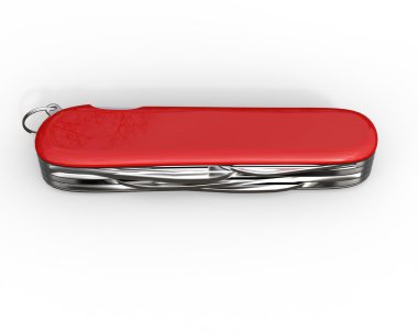 Red swiss army knife closed - top view clipart
