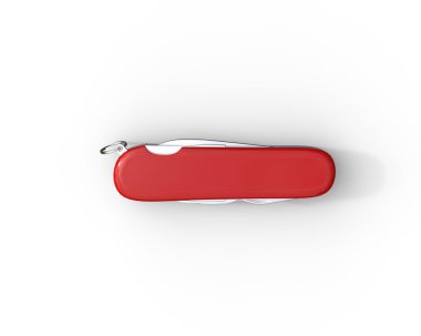 Red swiss army knife closed - bottom view clipart