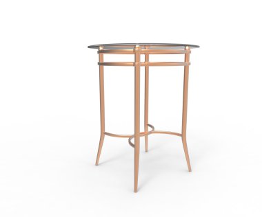 Beyaz arka plan üzerinde - yan görünüm izole kahve dükkanı tablo.