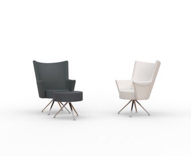 Modern koltuklar - bacak stand ile yazılmış