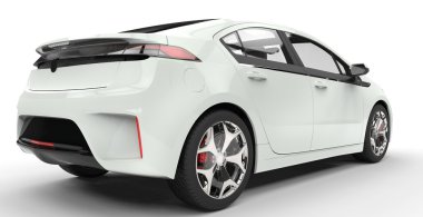 Elektrikli Araba beyaz arkadan görünüm portre