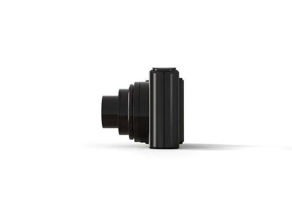 Μαύρο μοντέρνο συμπαγή ψηφιακή φωτογραφική μηχανή - πλάγια όψη — Φωτογραφία Αρχείου