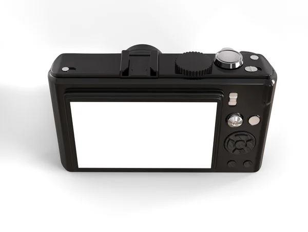 Fotocamera digitale compatta moderna nera - vista dall'alto — Foto Stock