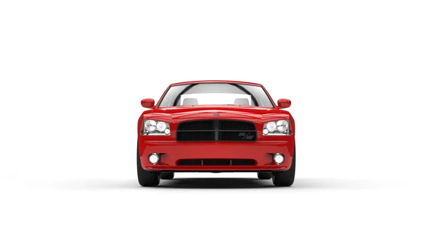 빨간 강력한 자동차-전면 샷 — 스톡 사진