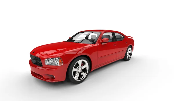 Red American Car - Perspective View — Stock Photo, Image
