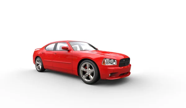 Red American Car Side View — Stock Photo, Image