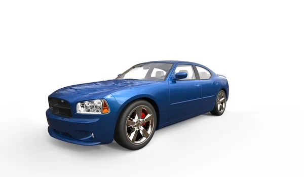 Blue American Car — Stock Photo, Image