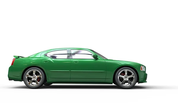 Green American Car - Side View — Stock Photo, Image