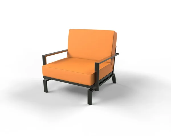 Πορτοκαλί πολυθρόνα μοντέρνο σε άσπρο φόντο. — Φωτογραφία Αρχείου