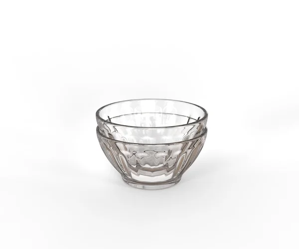 Two glass bowls stacked — Stock Photo, Image