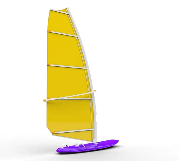 Windsurf board - yellow sail — Stock Photo, Image