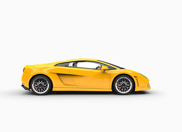Yellow Supercar - Side View