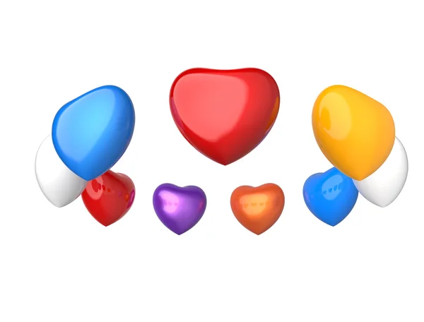 Hearts in colors — Stock Photo, Image