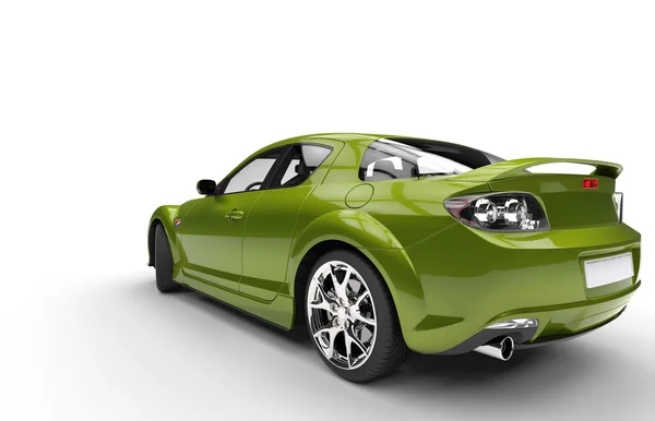 Super Green Car - Back View — Stock Photo, Image