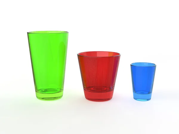 Verres à jus colorés — Photo