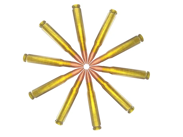 Circle of rifle bullets — Stock Photo, Image