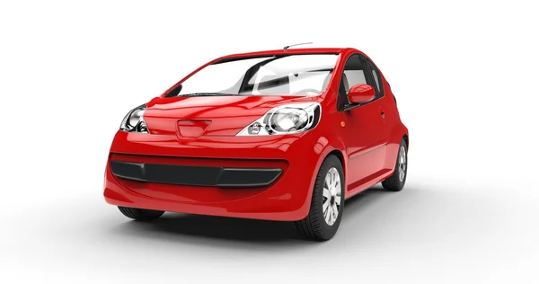 Vista frontal do carro vermelho pequeno — Fotografia de Stock