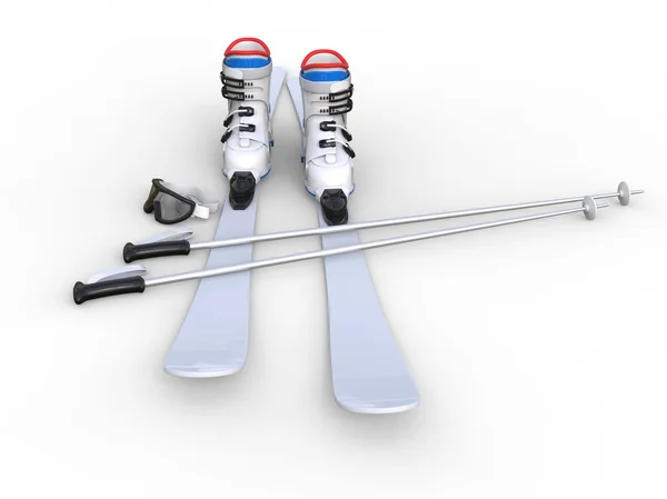 Ski's op witte achtergrond — Stockfoto