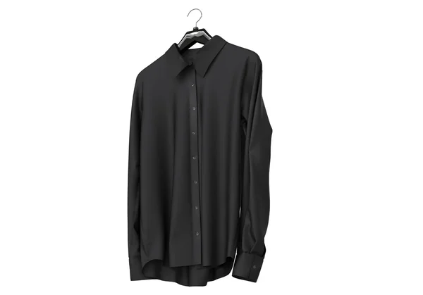 Camisa negra de manga larga aislada sobre fondo blanco . —  Fotos de Stock