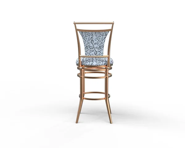 Biała kawa sklep krzesła na białym tle na białym tle - widok z tyłu. — Zdjęcie stockowe