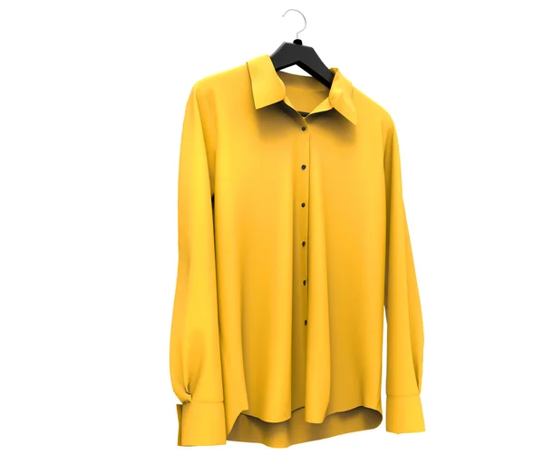 Camisa amarilla de manga larga aislada sobre fondo blanco . —  Fotos de Stock