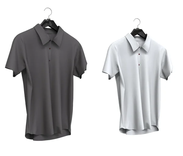 Camisas de manga corta grises y blancas aisladas sobre fondo blanco . —  Fotos de Stock