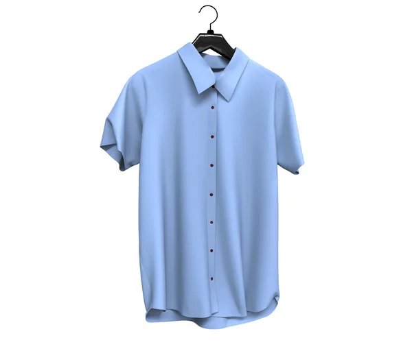 Camisas de manga corta azul pálido aisladas sobre fondo blanco . —  Fotos de Stock