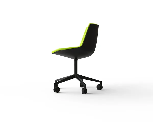 Fehér modern irodai szék, fehér háttér - oldalnézet. — Stock Fotó